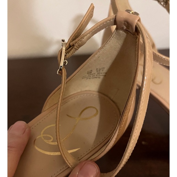 Sam Edelman Strappy Heels Peonie Patent Leather Square Toe Size 8 - Picture 8 of 11